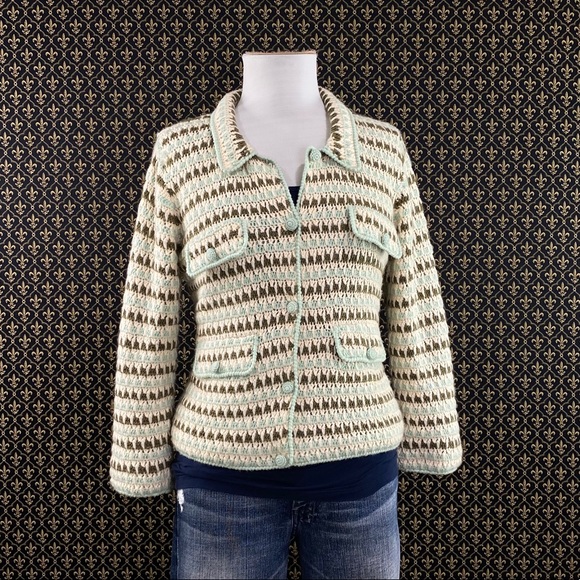 2003 Anthro “Classic Knit Jacket” by HWR Monogram - Picture 11 of 16